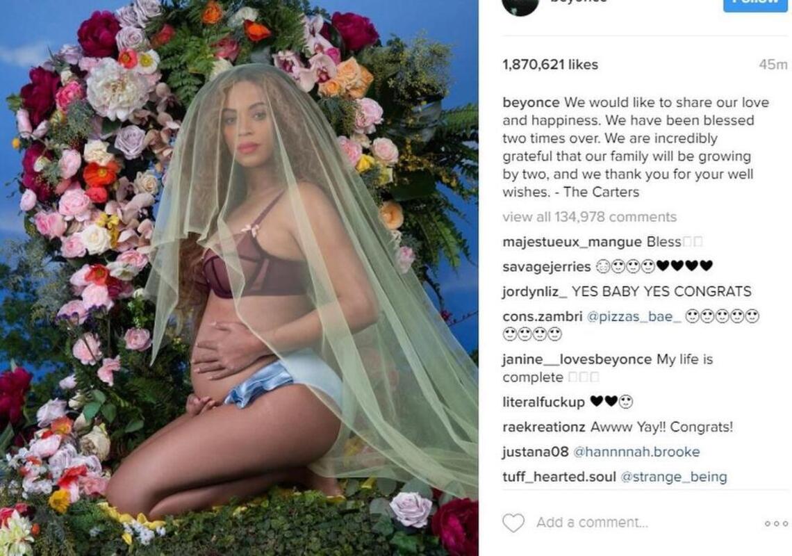 Beyonce is pregnant with twins, she announces on Instagram