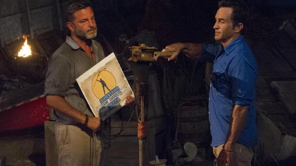 Jeff Varner gets his torch extinguished by ‘Survivor’ host Jeff Probst. Varner came under fire after outing transgender contestant Zeke Smith.