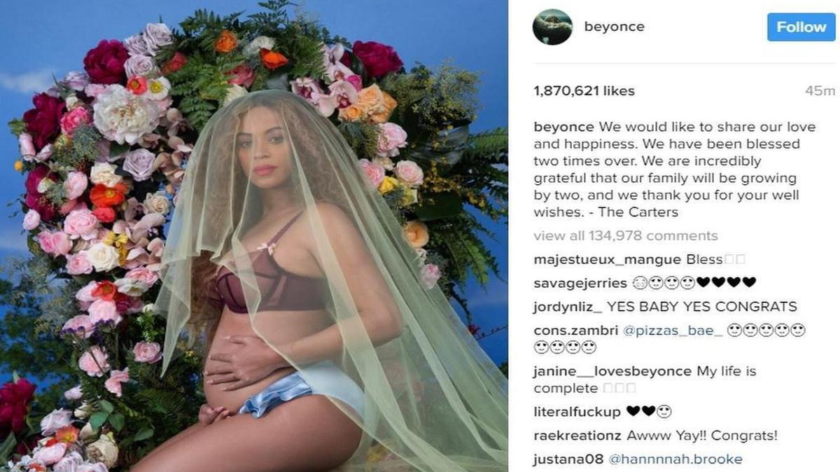 Beyoncé’s pregnancy announcement.