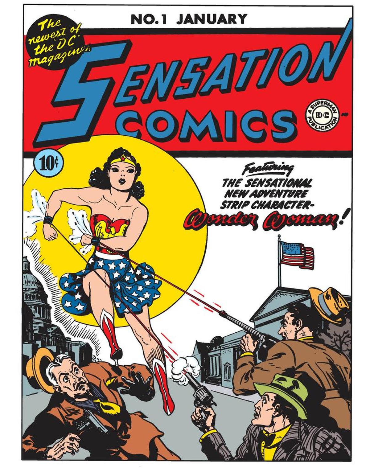 Wonder Woman makes her solo debut in Sensation Comics in 1942, after being introduced in a special backup feature in All-Star Comics #8.