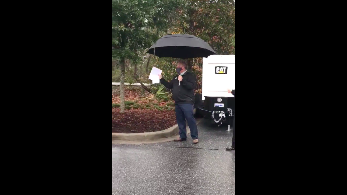 Chick-fil-A manager Jerry Walkowiak helped direct traffic at a COVID-19 vaccine drive-thru in Mt. Pleasant, South Carolina, on Jan. 22, 2021.