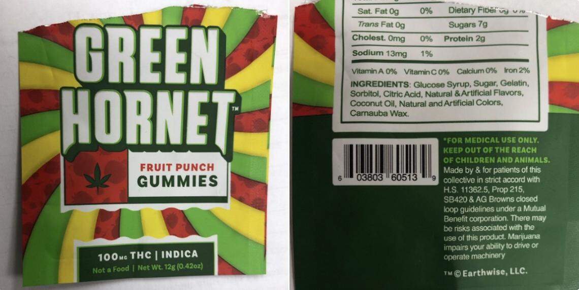 The package of gummies seized from a 12-year-old student at Mulberry Middle school on Thursday, according to the sheriff.