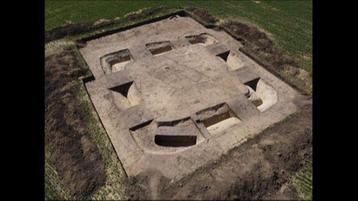 The square structure is similar to ritualistic sanctuaries found at comparable sites, experts said.