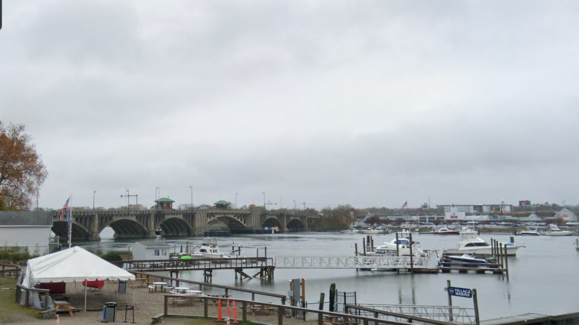 A construction worker fell 50 feet from a bridge in Stratford, Connecticut, officials said.