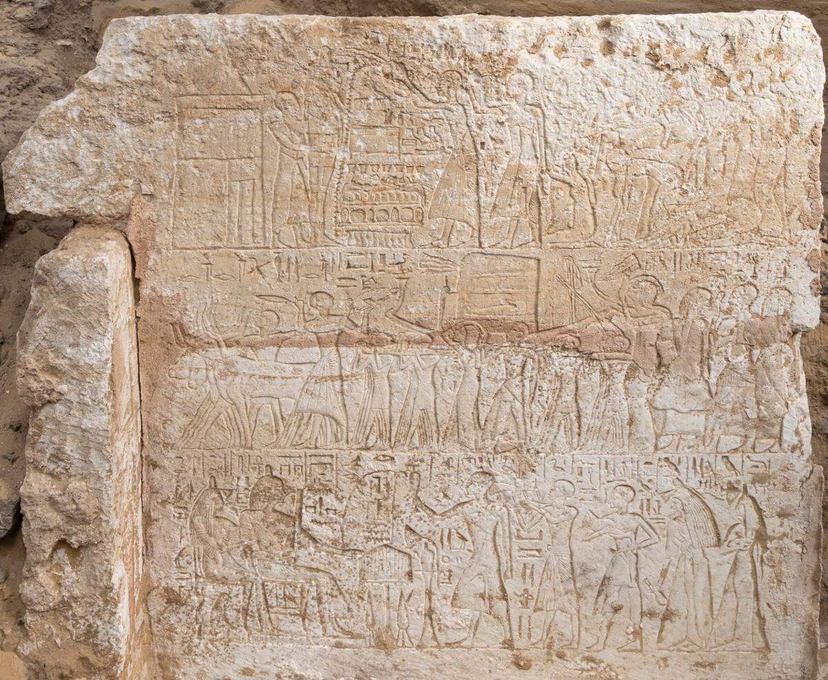 Intricate relief depicting a funerary procession