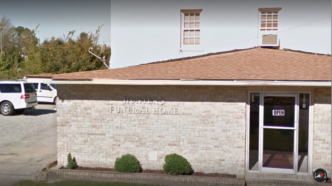 Hunter’s Funeral Home in Ahoskie, North Carolina. Two sisters said the funeral home placed the wrong body in their mother’s casket before her viewing service in September 2021.