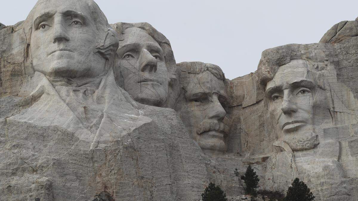The faces of the presidents that make up the Mount Rushmore monument are shown Friday, Dec. 9, 2016, near Keystone, S.D.