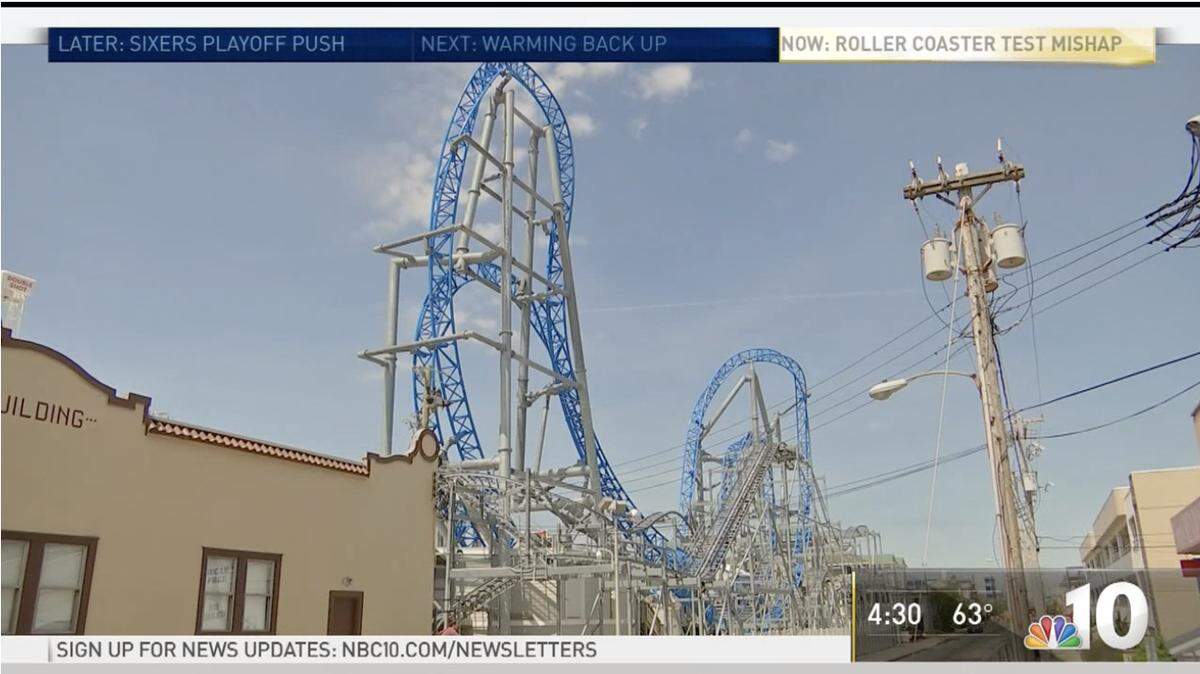 Inflatable test dummies on the Gale Force roller coaster at Playland’s Castaway Cove in New Jersey flew off the ride earlier this month and hit a hotel, but it was due to a water leak in the dummies and riders aren’t in danger, the manager said.