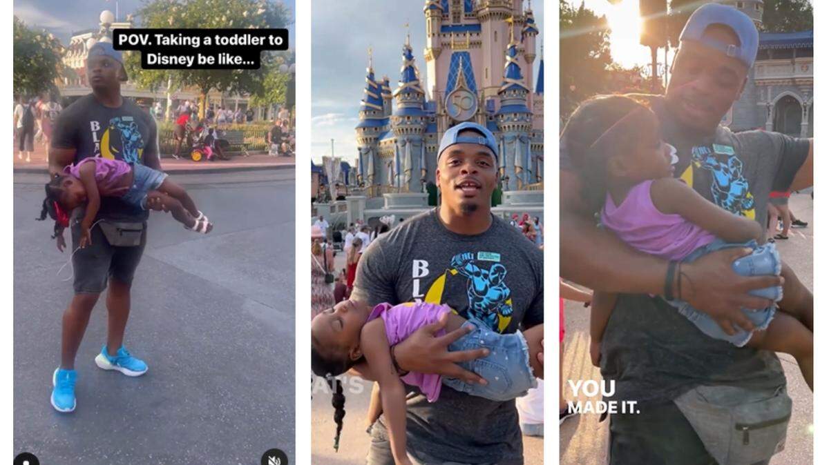 An uncle carried his sleeping niece through Disney World in a hilarious viral video. ‘True Sleeping Beauty.’