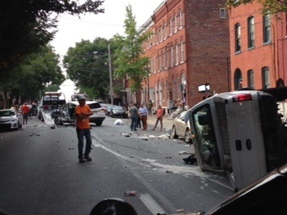 The man was taken to a local hospital after the crash, police said.