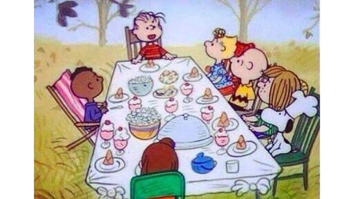 Some viewers took to social media to point out what they called inherent racism in the meal scene in the Charlie Brown Thanksgiving special. The history of the Peanuts suggests otherwise, though.