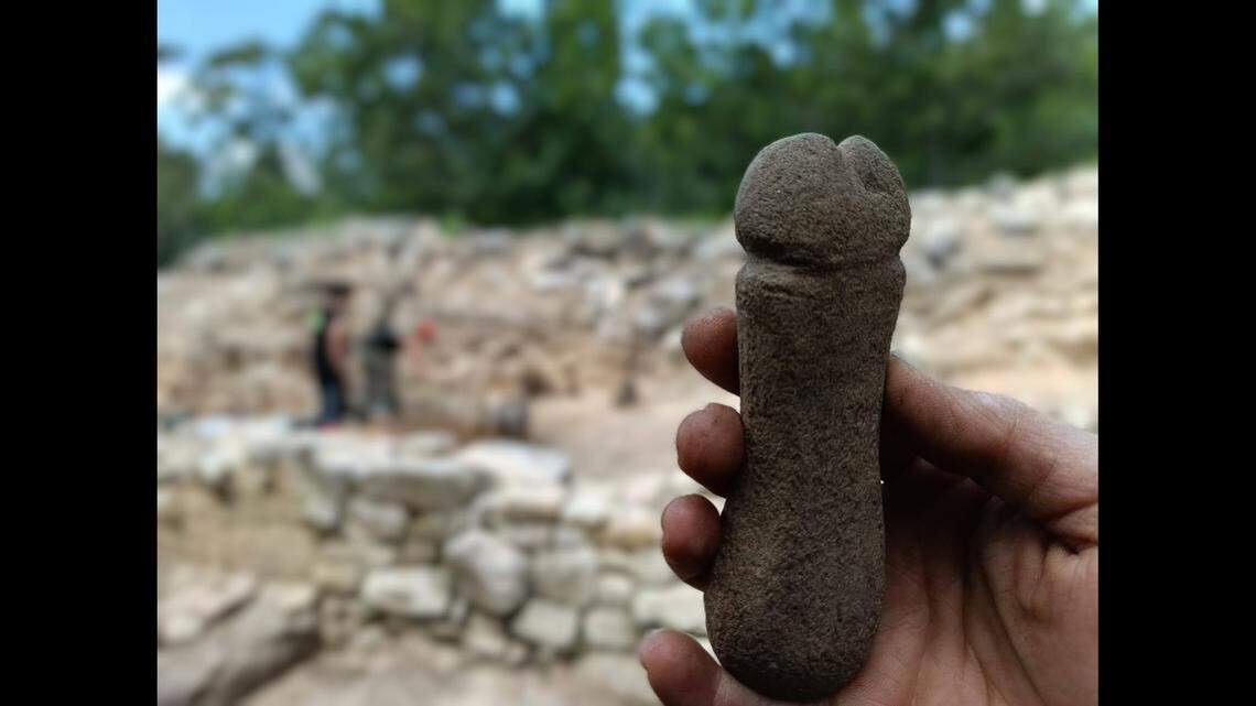 The stone figure is about 6 inches long, archaeologists said.