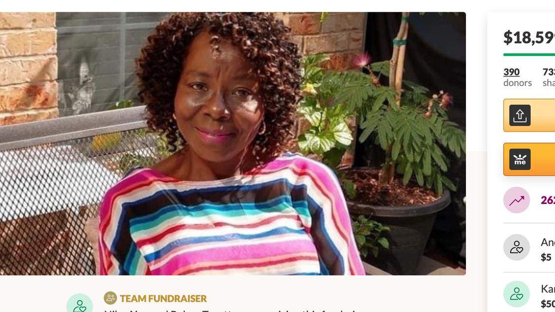 Iris Meda, a retired nurse, came out of retirement to teach in the coronavirus pandemic at Collin College in North Texas. She died of COVID-19, officials say. Screengrab from GoFundMe.