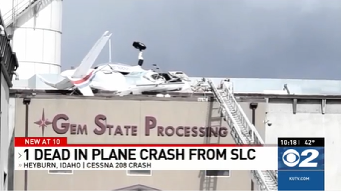 A pilot died in a plane crash into Gem State Processing on April 13, police said.