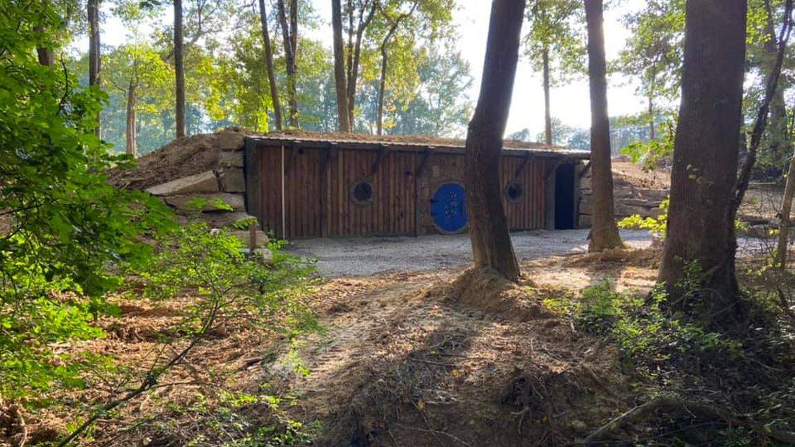 Owner Trent Cherry said he never read or watched “The Lord of the Rings” before constructing a replica hobbit hole on his 27-acre farm with five treehouses.