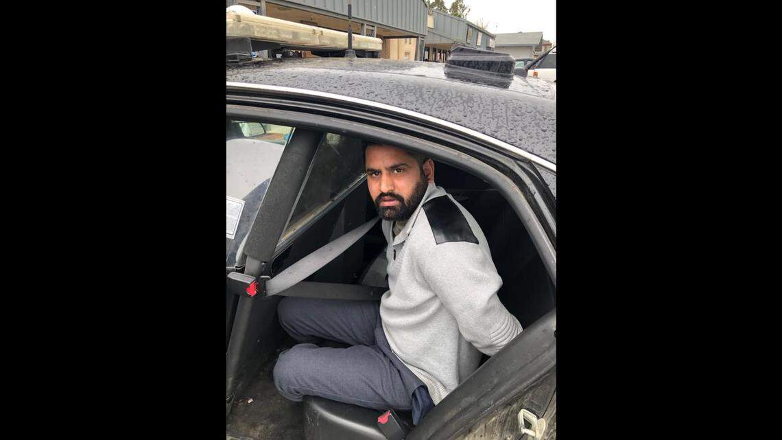 Deputies posted this photo on Facebook when they announced the arrest of Beant Singh, a former employee at a Lathrop, California, trucking company accused of coming back and threatening his old coworkers with a gun.