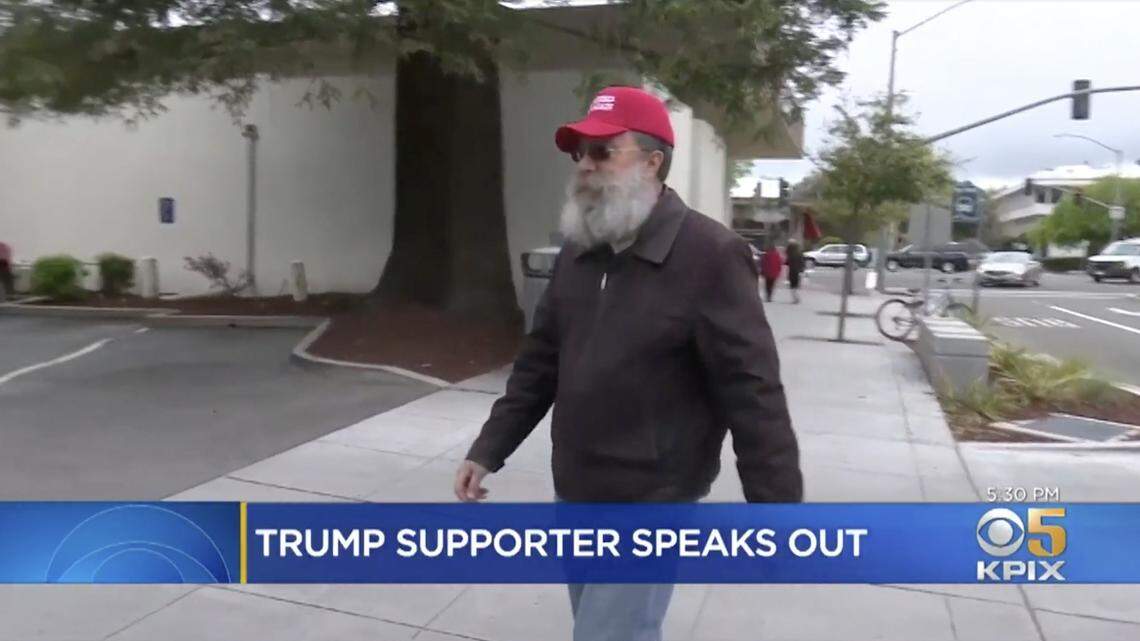 An accountant for a music store was fired after she confronted and berated a 74-year-old man named Victor, pictured here, while he wore a Make American Great Again hat at a Palo Alto, California, Starbucks.