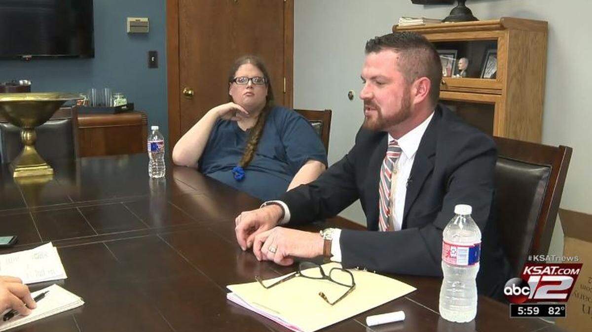 Nicole Throckmorton, left, has filed a complaint against Biotest Plasma Center under San Antonio’s nondiscrimination ordinance after she says she was “deferred permanently” for donating plasma on the basis of her gender identity.