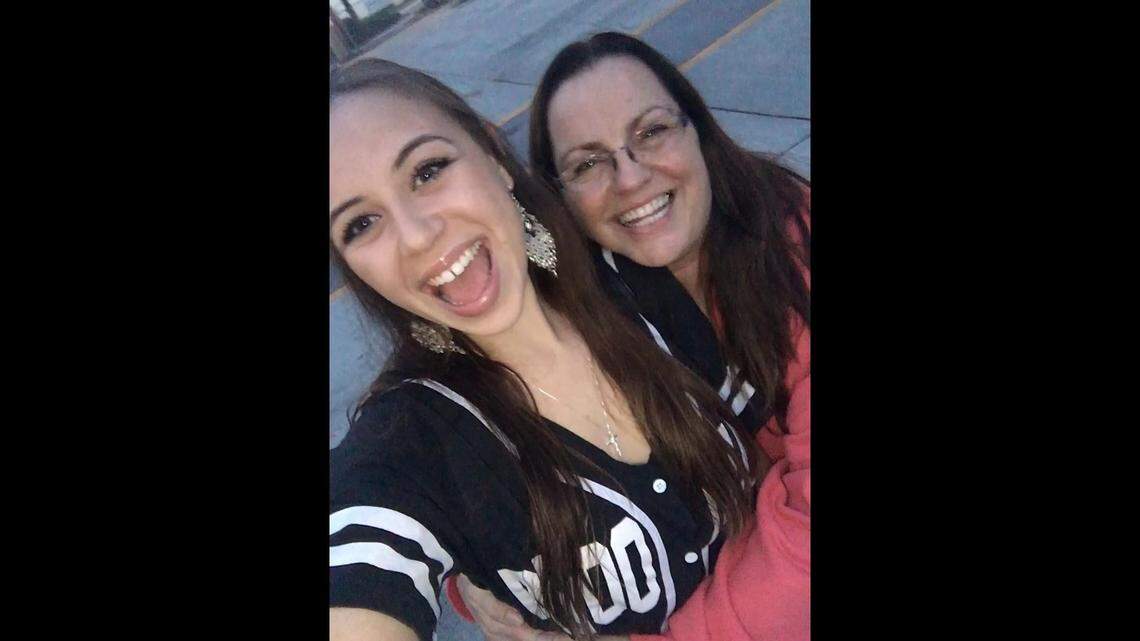 Melissa Bauman (left) and her grandmother. Bauman’s mother said she enjoyed spending time with her family.