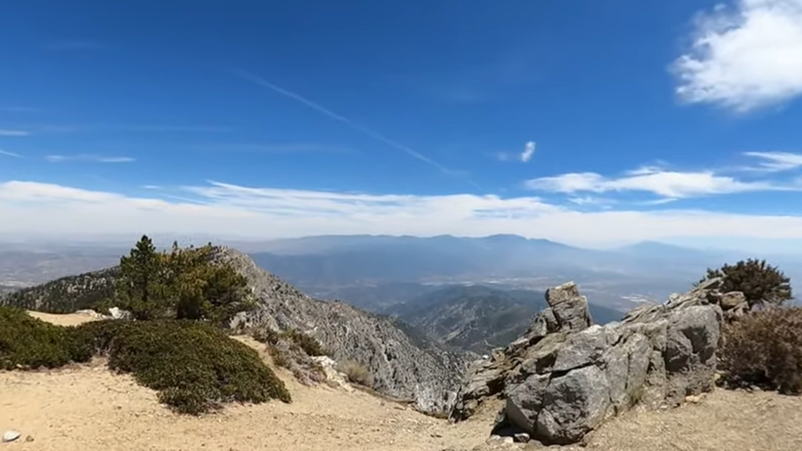 A hiker was found clinging to a cliff on Cucamonga Peak in California on Saturday, May 28.