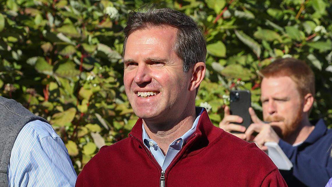 Kentucky Governor Andy Beshear on the campaign trail at the University of Louisville on Thursday, November 2, 2023