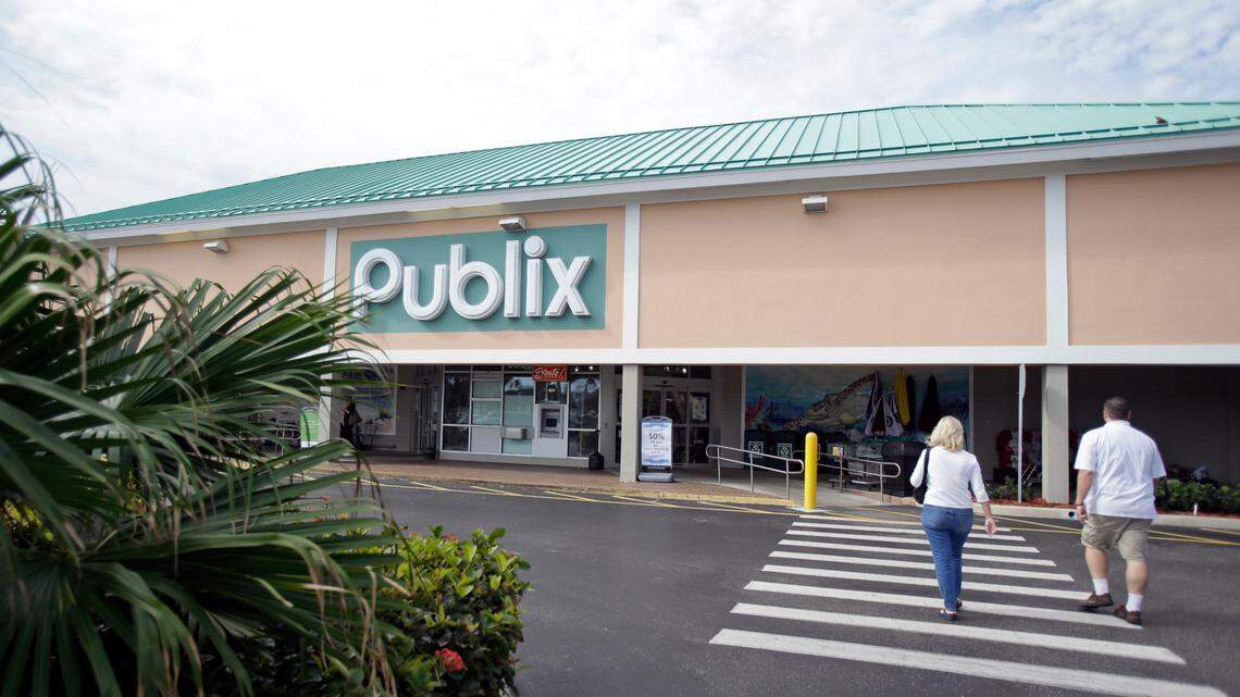 A bloodied man walked into a Publix with a knife and is accused of stabbing two people, a Florida sheriff’s office said. (AP Photo/John Raoux)