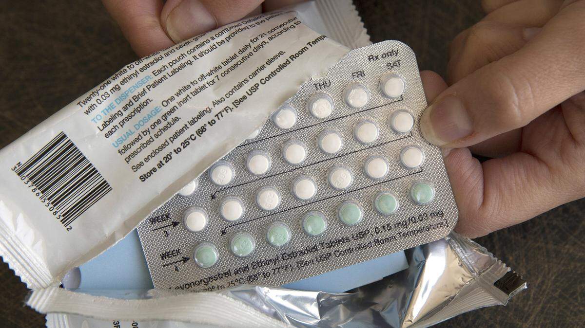 A one-month dosage of hormonal birth control pills is displayed in Sacramento, Calif.