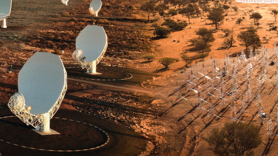 The Square Kilometre Array, a “mega science project,” will be composed of antennae and dishes across two continents.
