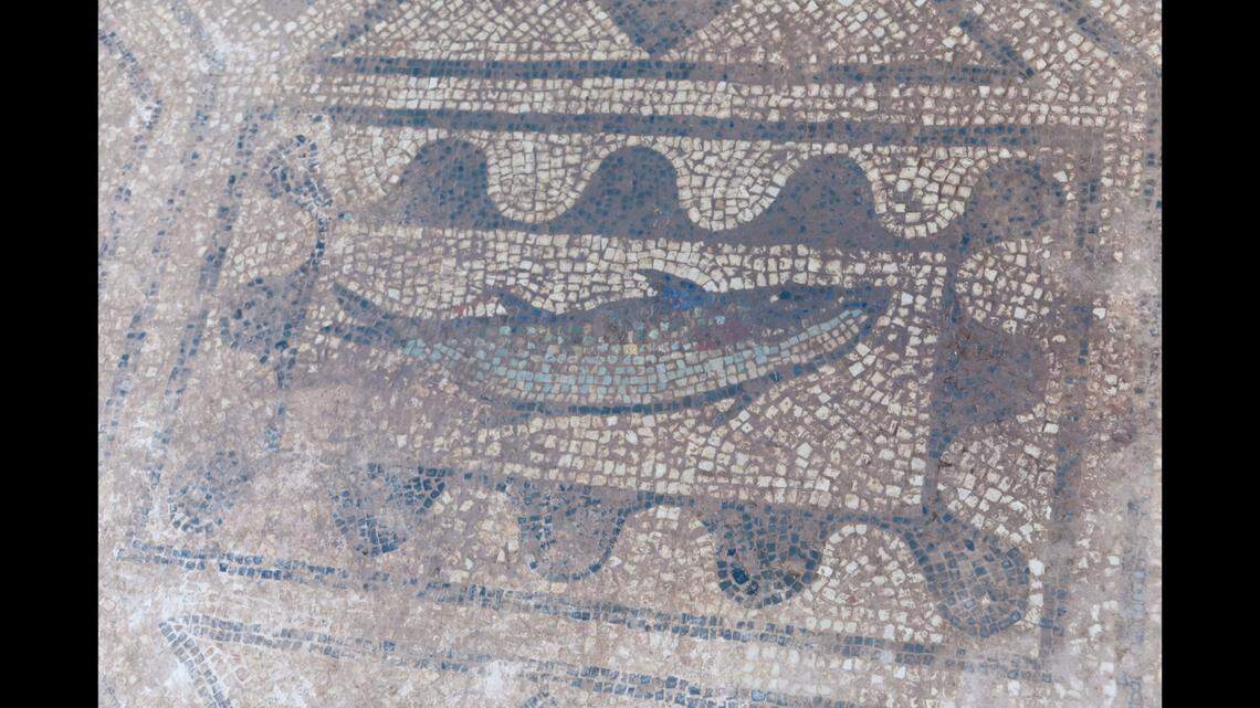 The mosaic had floral and animal motifs, including birds and fish, according to officials.