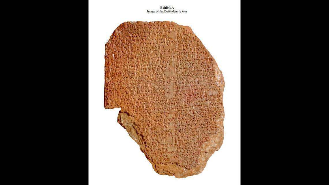A rare cuneiform tablet depicting a portion of the Epic of Gilgamesh that was illegally imported into the U.S. and purchased by Hobby Lobby for $1.7 million will be returned Iraq after federal agents seized it in 2019.