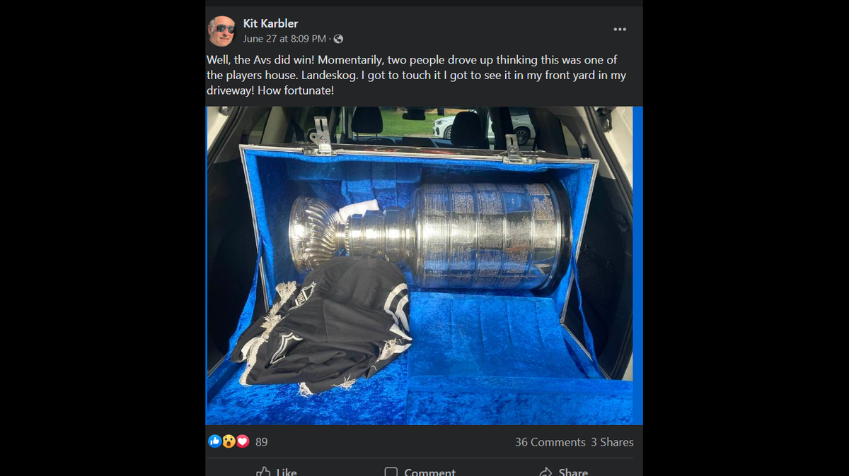 The Stanley Cup was delivered to a Denver couple after their home was mistaken for that of the Colorado Avalanche’s team captain, Gabriel Landeskog.