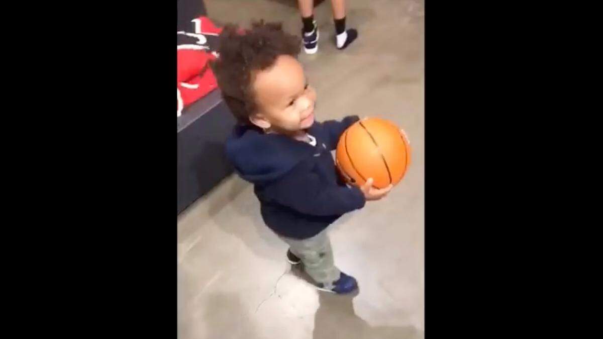 Black parents have accused a Santa Monica, California, Nike store manager of racially profiling them by following them for blocks and accusing them of shoplifting a $12 basketball they had purchased for their 18-month-old child, pictured here.