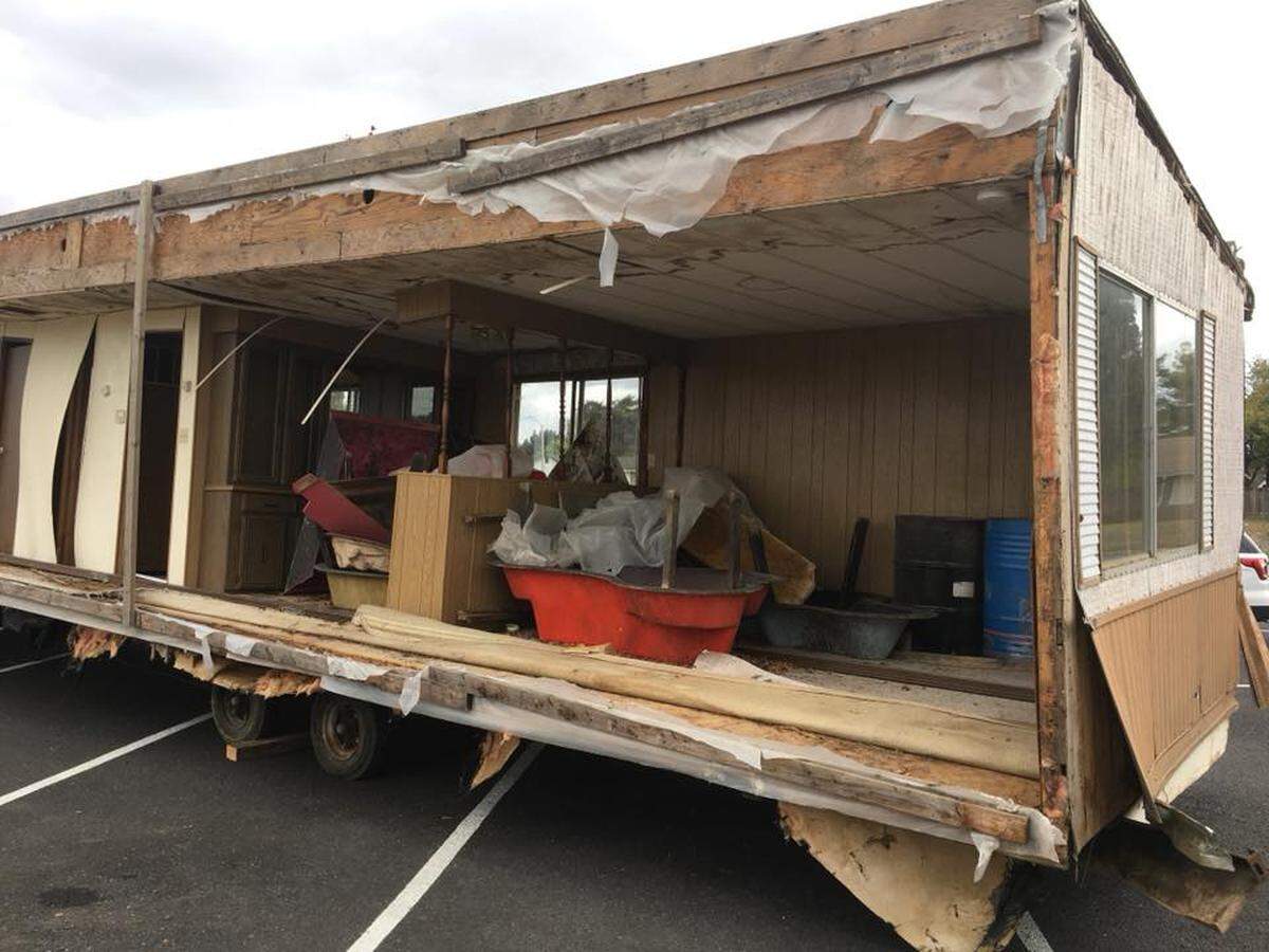 The trailer was moldy and “clearly a hazard,” the sheriff’s office said.