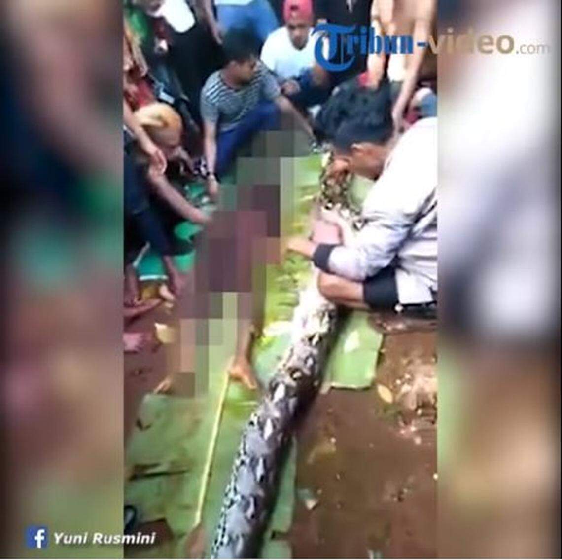 Villagers hunted and killed the 25-foot python Friday that swallowed 54-year-old Wa Tiba.