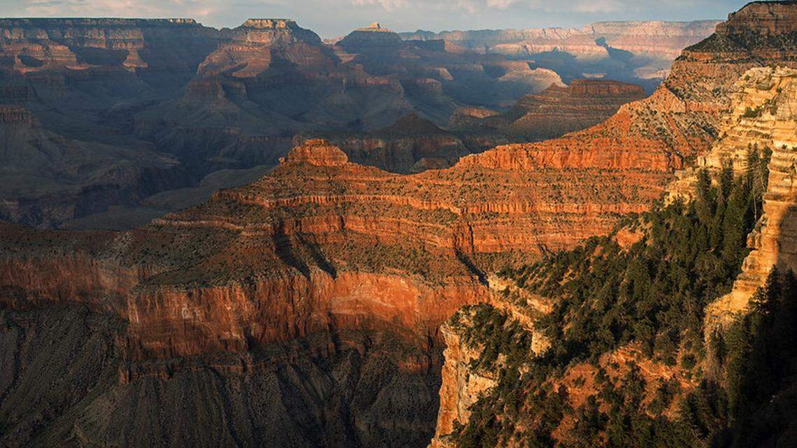 Yavapai Point at sunset looking east