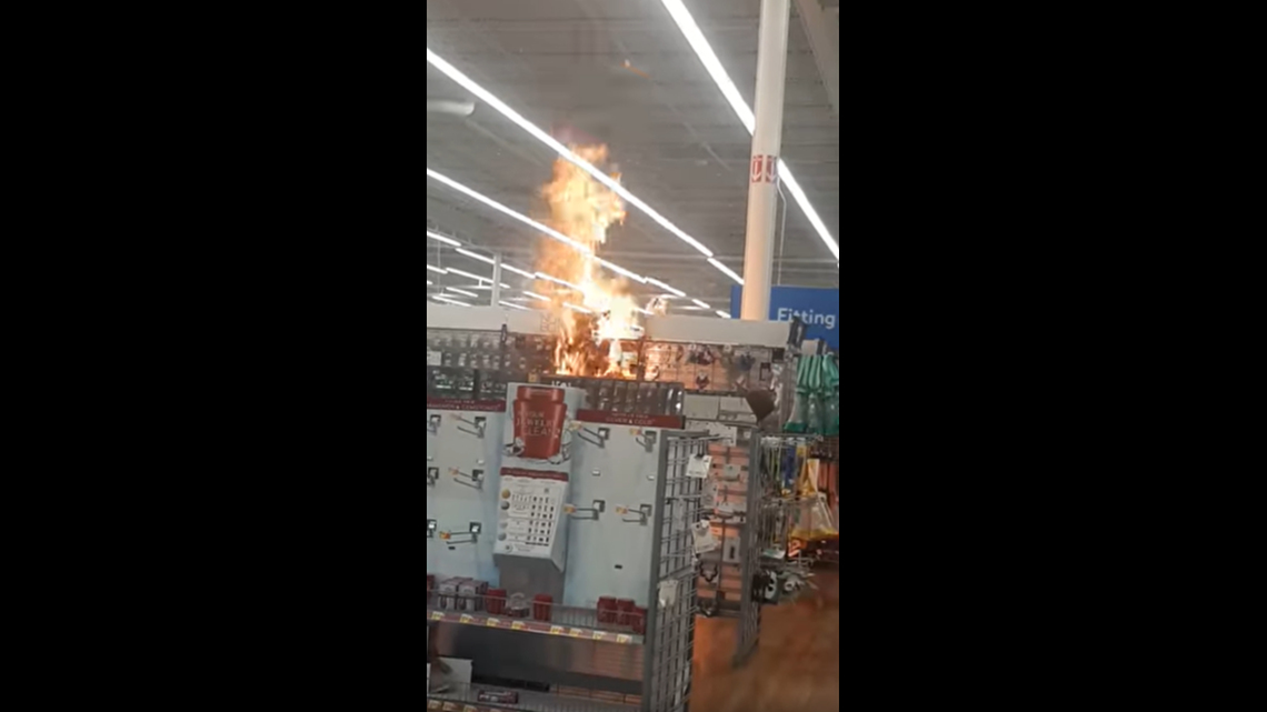 A child grabbed a lighter off a Walmart shelf and set aisles on fire, Louisiana police say.