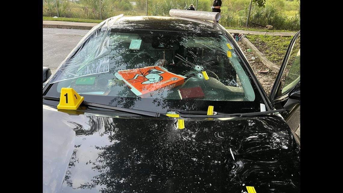 A family of five was shot at more than a dozen times while they slept in their car, according to Florida police.