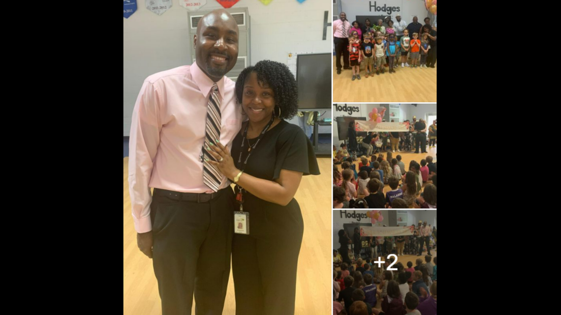 A kindergarten teacher got engaged in front of her students as the whole class celebrated, according to a South Carolina school district.