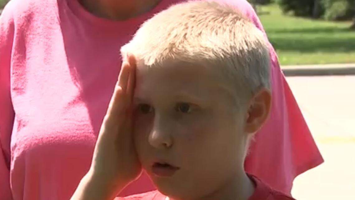 David Sims, 12, was arrested by Conroe ISD police on Monday after making a hand gesture during art class. His family says he was playing with an imaginary rifle.