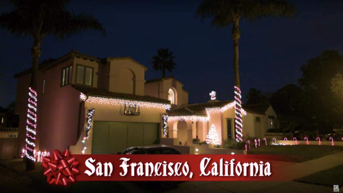 A Saturday Night Live cold open sketch about holiday dinner table conversation across the U.S. raised eyebrows by showing a San Francisco home that would be hard to find in the dense city of Victorians and apartments.