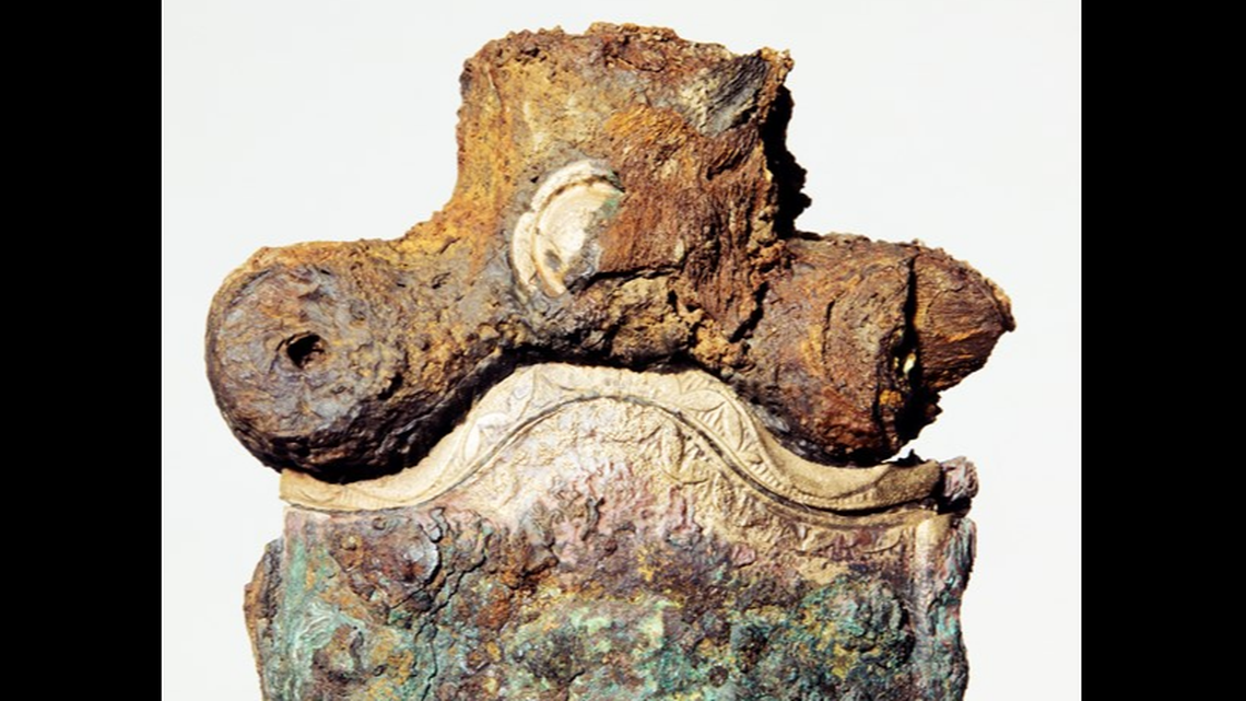 The 2,000-year-old iron sword that was found in the grave.