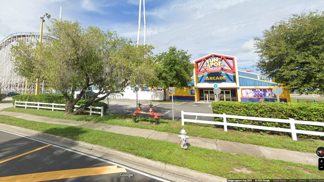 A child fell from a roller coaster at Fun Spot America amusement park in Kissimmee, Florida, paramedics told news outlets.