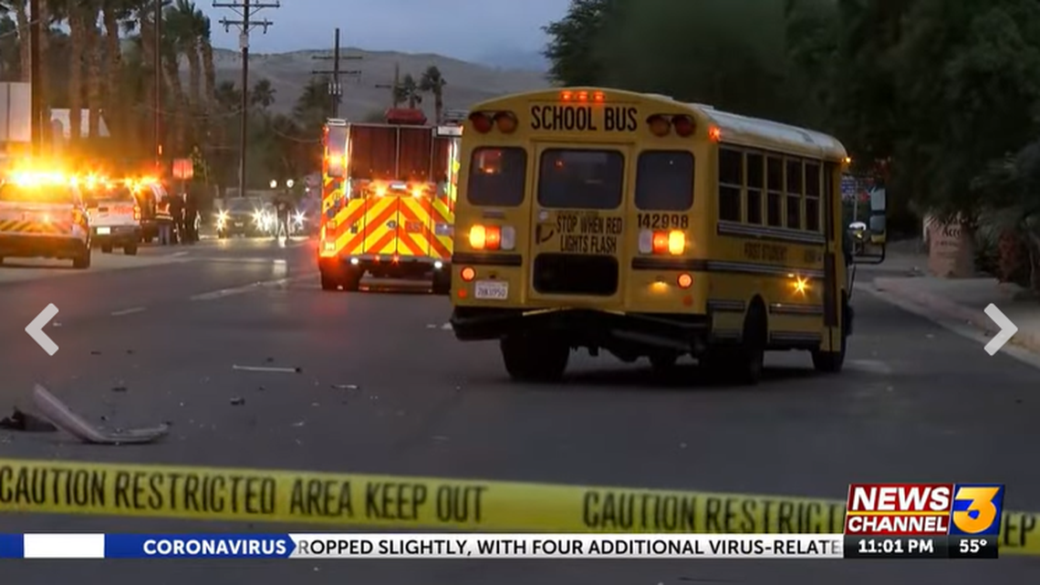 A 9-year-old girl died when a driver hit a school bus, then struck four children, California police said. 