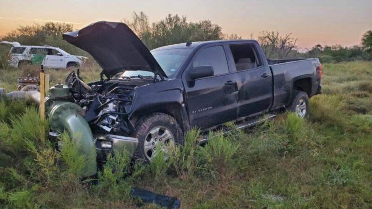 Border Patrol agents found a truck crashed into a gas pipeline in Texas on Oct. 7. An injured migrant woman was found alone, about 30 yards away from the truck.