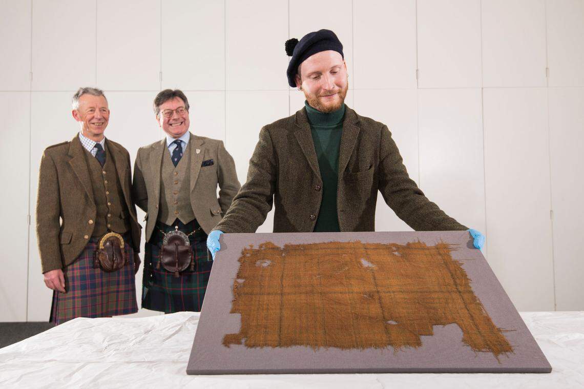 The tartan will be shared with the Scottish public in an exhibit opening April 1 at the V&A Dundee museum.
