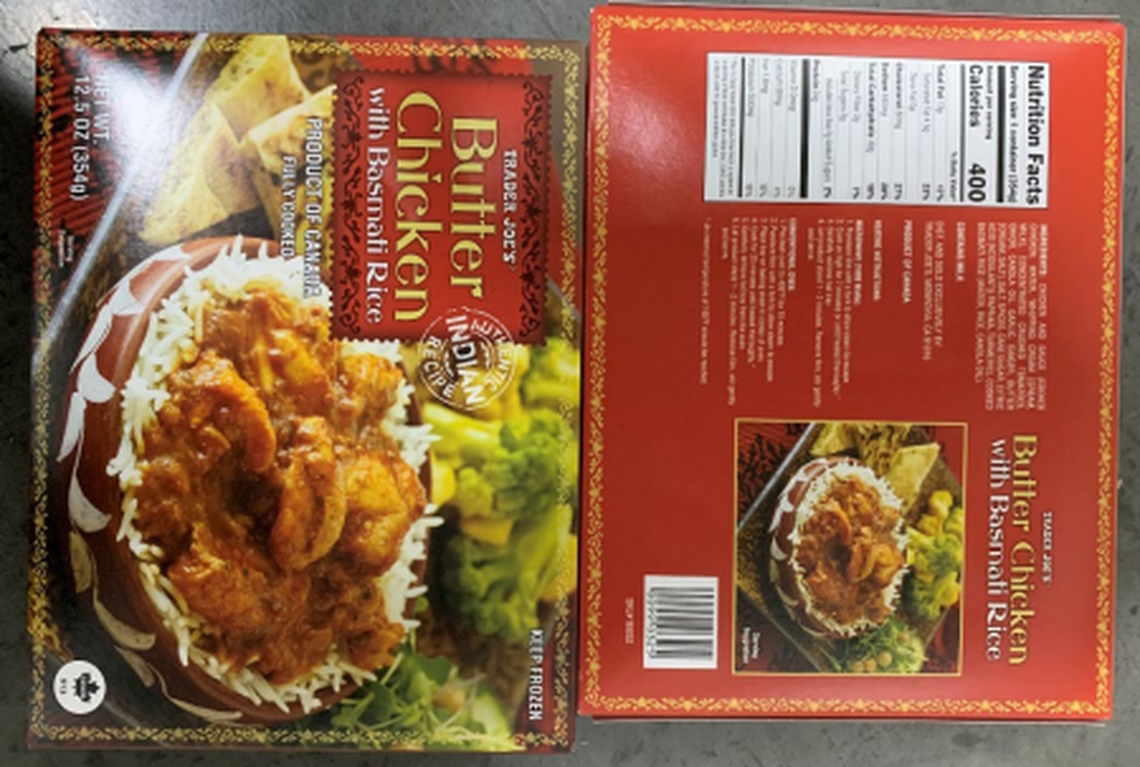 Trader Joe’s Butter Chicken with Basmati Rice with best by dates of April 14, 2023, and April 16, 2023, should be thrown away, officials said.