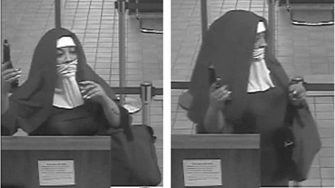 Surveillance images from the Tannersville, Pennsylvania, attempted bank heist.