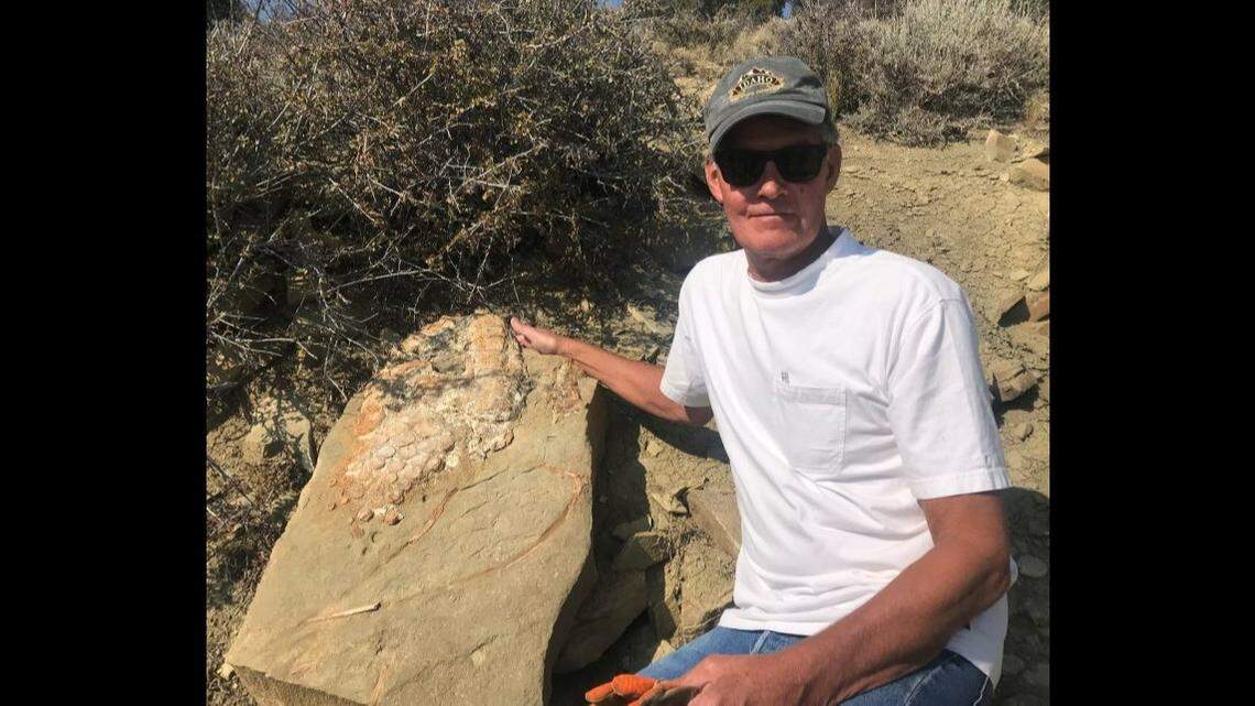 Alan Dailey discovered an ichthyosaur fossil when he was boating at Flaming River Gorge in Utah in May.
