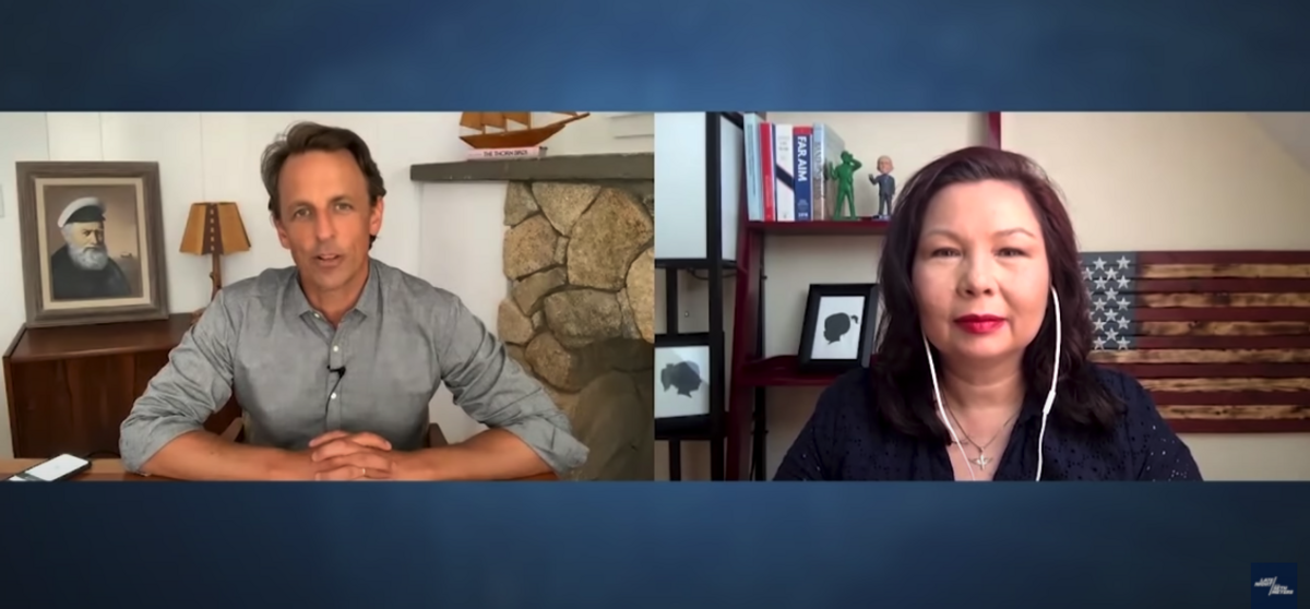 Sen. Illinois Tammy Duckworth is interviewed on Late Night with Seth Meyers
