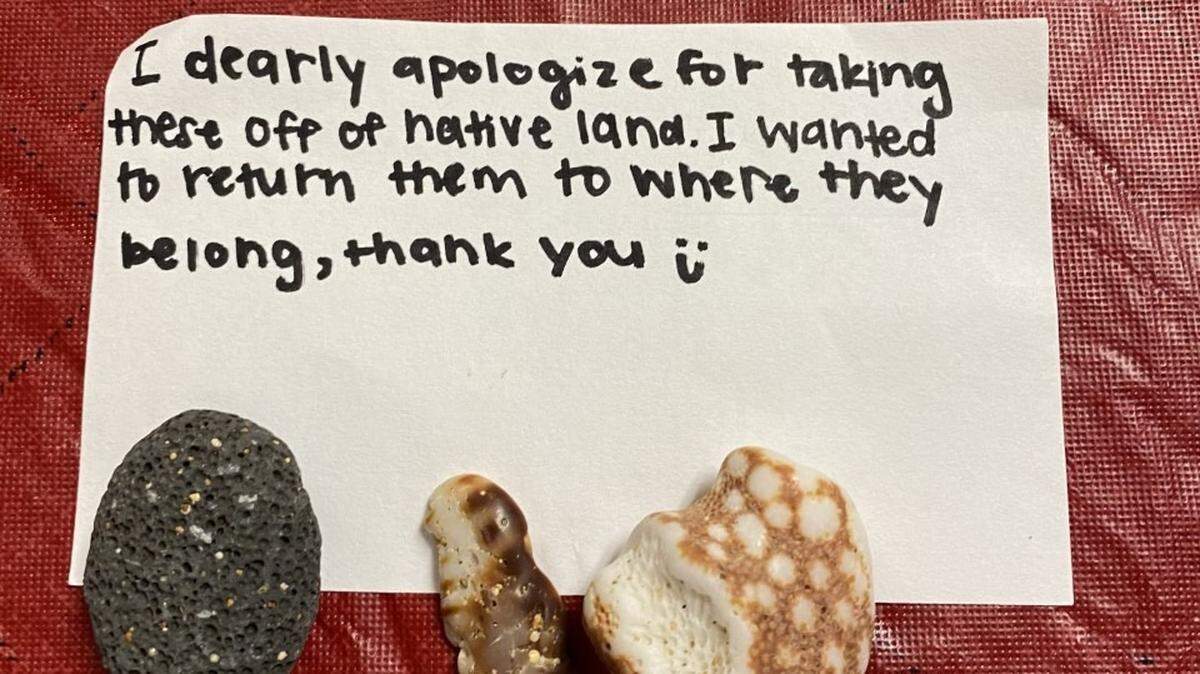 A regretful tourist sent rocks back to Haleakalā National Park after taking them from the island.